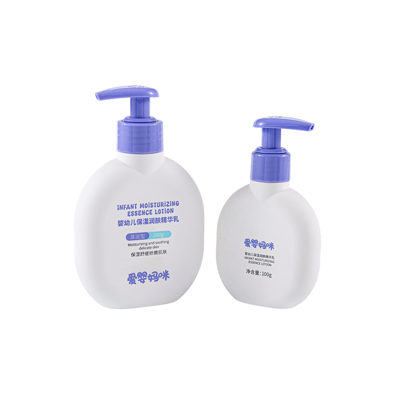 Eenvoudige en mooie ronde PE-fles met paarse deksel